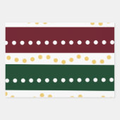 Burgundy and Emerald Golden Polka Dots Christmas  Geschenkpapier Set (Vorderseite)