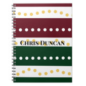 Burgundy and Emerald Golden Polka Dots Christmas Notizblock (Vorderseite)