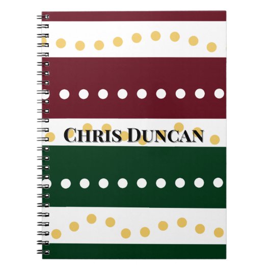 Burgundy and Emerald Golden Polka Dots Christmas  Notizblock (Vorderseite)
