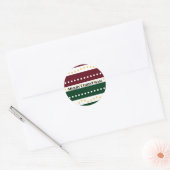 Burgundy and Emerald Golden Polka Dots Christmas  Runder Aufkleber (Umschlag)