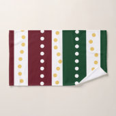 Burgundy and Emerald Stripes Polka Dots Christmas Badhandtuch Set (Handtuch)