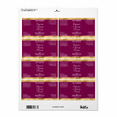 Burgundy and Gold Cosmetics Dropper Bottle Label (Vorne)