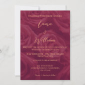 Burgundy and gold elegant picture wedding  einladung (Vorderseite)
