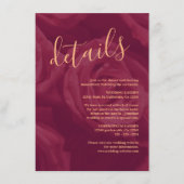 Burgundy and gold elegant wedding response Card Begleitkarte (Vorderseite)