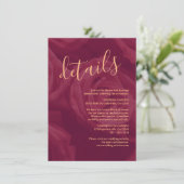 Burgundy and gold elegant wedding response Card Begleitkarte (Stehend Vorderseite)