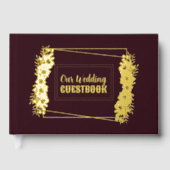 Burgundy and Gold Foil Wedding Gästebuch (Vorderseite)