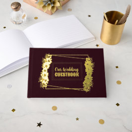 Burgundy and Gold Foil Wedding Gästebuch