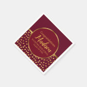 Burgundy and Gold Graduation Party Serviette (Ecke)