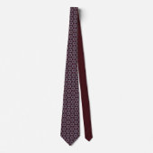 Burgundy and Gray Quilt Print Neck Tie Krawatte (Vorderseite)