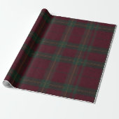 Burgundy and Green Plaid Tartan Gift Wrap Geschenkpapier (Ungerollt)