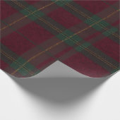 Burgundy and Green Plaid Tartan Gift Wrap Geschenkpapier (Ecke)