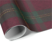 Burgundy and Green Plaid Tartan Gift Wrap Geschenkpapier (Rolleneckpunkt)