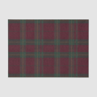 Burgundy and Green Plaid Tartan Tissue Paper Seidenpapier