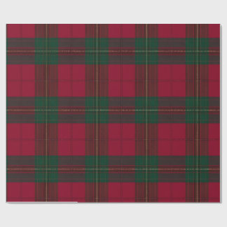 Burgundy and Green Plaid Tartan Wrapping Paper Geschenkpapier