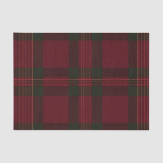 Burgundy and Green Plaid Tissue Paper Seidenpapier (Vorderseite)