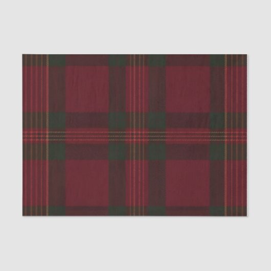 Burgundy and Green Plaid Tissue Paper Seidenpapier (Vorderseite)