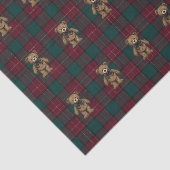 Burgundy and Green Teddy Tartan Tissue Paper Seidenpapier (Ausschnitt)