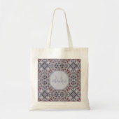 Burgundy and Grey Elegant Pattern Personalised Tragetasche (Vorne)