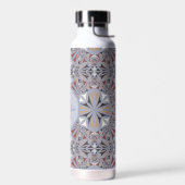 Burgundy and Grey Elegant Pattern Personalised Trinkflasche (Links)