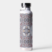 Burgundy and Grey Elegant Pattern Personalised Trinkflasche (Rechts)