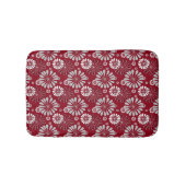 Burgundy and Grey Floral Pattern Badematte (Vorderseite)