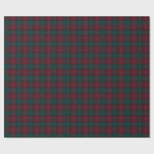 Burgundy and Hunter Green Tartan Wrapping Paper Geschenkpapier (Flach)