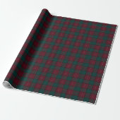 Burgundy and Hunter Green Tartan Wrapping Paper Geschenkpapier (Ungerollt)