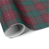 Burgundy and Hunter Green Tartan Wrapping Paper Geschenkpapier (Rolleneckpunkt)
