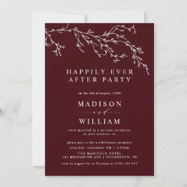 Burgundy and Ivory Botanical Elegant Elopement Einladung