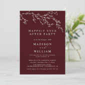 Burgundy and Ivory Botanical Elegant Elopement Einladung (Stehend Vorderseite)