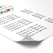 Burgundy and Pink Watercolor Floral Price List Poster (Ecke)