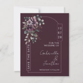 Burgundy and Sage Arch Save the Date | Invitation Einladung (Vorderseite)