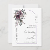 Burgundy and Sage Arch Save the Date | Invitation Einladung (Vorderseite)