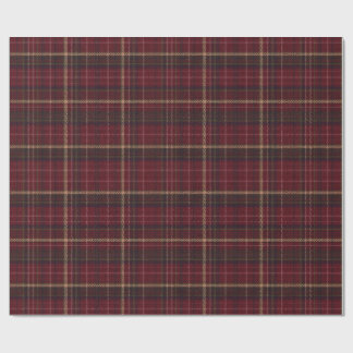 Burgundy and Tan Plaid Tartan Wrapping Paper Geschenkpapier