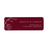 Burgundy and White Floral Wedding Return Address (Vorne)