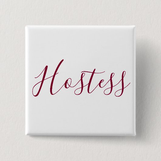 Burgundy and White Hostess Button (Vorderseite)