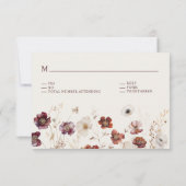 Burgundy Anemone Floral Wedding UAWG RSVP Karte (Rückseite)