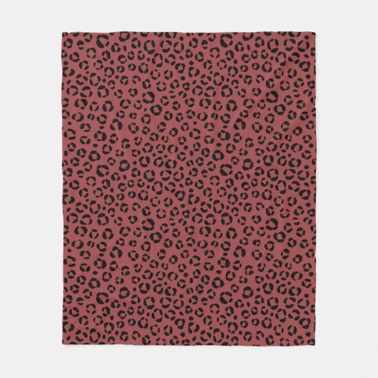 Burgundy Animal Print Fleecedecke (Vorderseite)