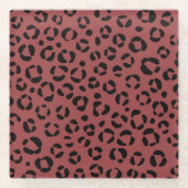 Burgundy Animal Print Glasuntersetzer (Vorderseite)