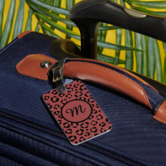 Burgundy Animal Print (Personalisiert) Gepäckanhänger