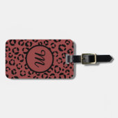 Burgundy Animal Print (Personalisiert) Gepäckanhänger (Vorderseite horizontal)