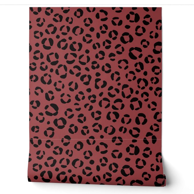 Burgundy Animal Print Tapete (Abrollen)