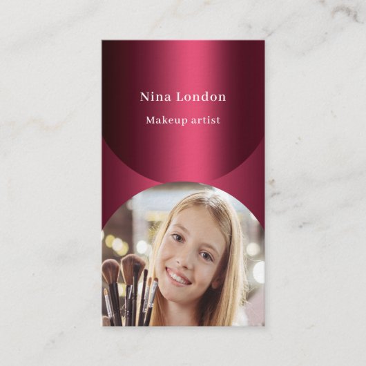 Burgundy arch Foto Qr Code Facebook Premium Visitenkarte (Vorderseite)