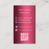 Burgundy arch Foto Qr Code für soziale Medien Visitenkarte (Rückseite)