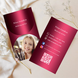 Burgundy arch Foto Qr Code Social Media Premium Visitenkarte