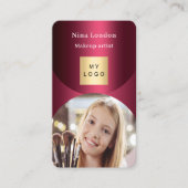 Burgundy arch Foto Qr Social Media Logo Visitenkarte (Vorderseite)