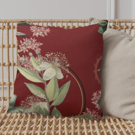 Burgundy Artistic Floral Design Kissen