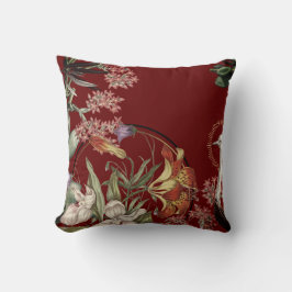 Burgundy Artistic Tiger Lily Floral Design Kissen