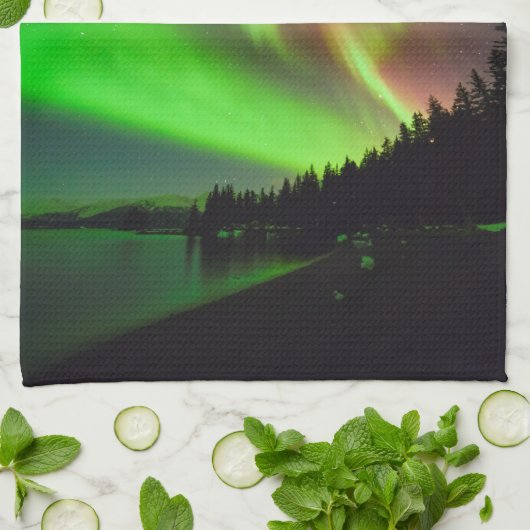 Burgundy Aurora Geschirrtuch (Gefaltet)