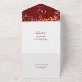 Burgundy Autumn Floral Fall In Love Wedding All In One Einladung (Außenbereich)